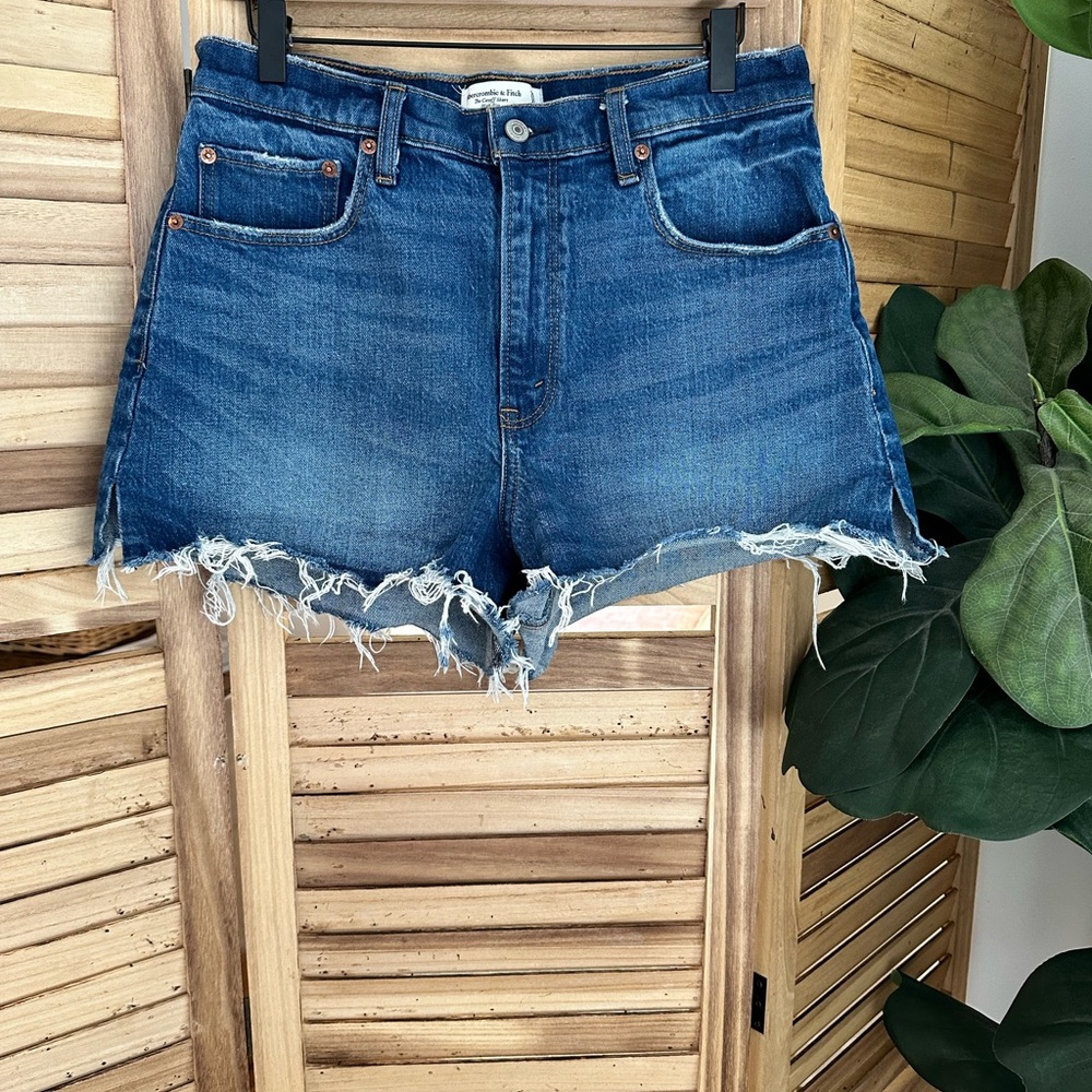 Abercrombie & Fitch Curve Love 90s High Rise Cutoff Shorts SIZE 30